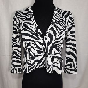 White Tiger Ruffle 3/4 Sleeve Blouse